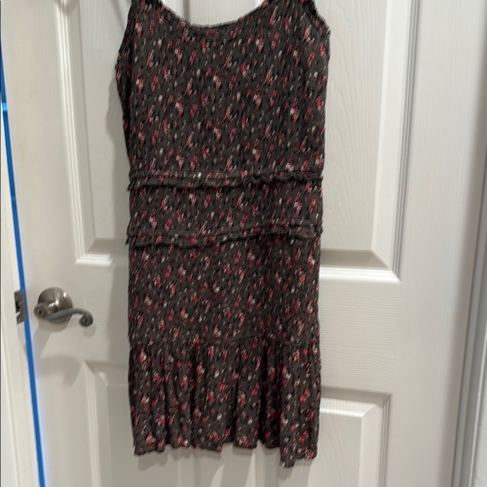 Aeropostale Black and Pink Ruffled Tiered Mini Sundress